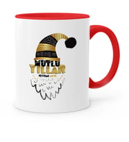 BK Gift Kişiye Özel Mutlu Yıllar Kırmızı Kupa Bardak  7