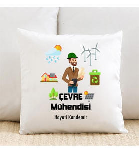Çevre Mühendisine Hediye Özel İsimli Yastık