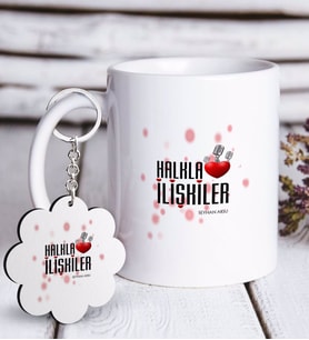 BK Gift Kişiye Özel Mesleki Halkla İlişkiler Beyaz Kupa ve Anahtarlık Hediye Seti (Model 1)