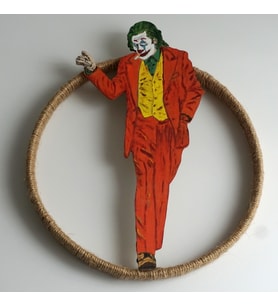 Joker Figürü Ahşap Duvar Süsü El Yapımı