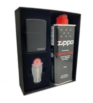 Zippo Çakmak Mat Siyah Hediyelik Kutu Benzin Taş Set du10-067277
