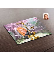 BK Gift Kişiye Özel Kadın Avukat Karikatürlü Ahşap Puzzle-4