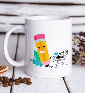 BK Gift Kişiye Özel En İyi Öğretmen Beyaz Kupa Bardak -10