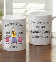 Kişiye Özel Babasının Kızları Kupa Bardak