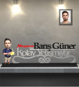 Kişiye Özel İş Adamı Karikatürlü Kolay Yetişmiyor Ahşap Biblo Bay-17