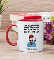 Bak Kendime De Kahve Yaptım Kırmızı Kupa Bardak