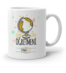 BK Gift Kişiye Özel En İyi Sınıf Öğretmeni Beyaz Kupa Bardak  4