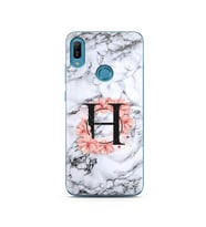 Mermer Çiçekli Harf Tasarım Süper Şeffaf Silikon Telefon Kılıfı Huawei Y6 (Prime