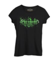 Minecraft - Creepers Siyah Kadın Tshirt