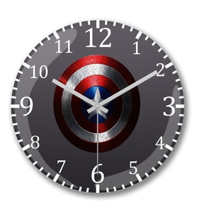 Captain America3 Duvar Saati Bombeli Gercek Cam