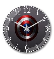 Captain America3 Duvar Saati Bombeli Gercek Cam