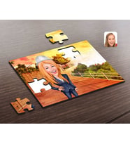 BK Gift Kişiye Özel Kadın Mühendis Karikatürlü Ahşap Puzzle-1
