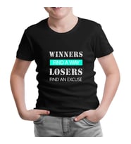 Winners Find a Way Siyah Çocuk Tshirt