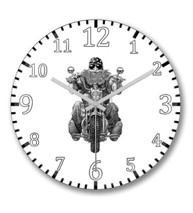 Chopper Biker Duvar Saati Bombeli Gercek Cam