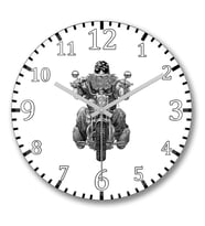 Chopper Biker Duvar Saati Bombeli Gercek Cam