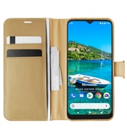 Microsonic General Mobile GM 10 Kılıf Delux Leather Wallet Gold