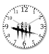 Dead by Daylight Logo Duvar Saati Bombeli Gercek Cam