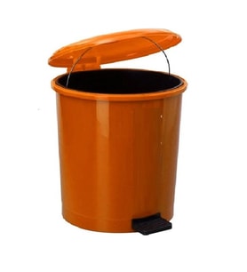 Safell Plastik Pedallı Çöp kovası 30 litre - İç Kovalı - Turuncu