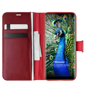 Microsonic Reeder P13 Blue Kılıf Delux Leather Wallet Kırmızı