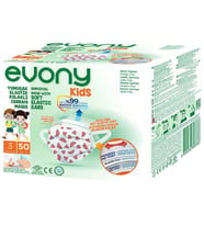 Evony 3 Katlı Filtreli Burun Telli Cerrahi Maske (Kids Çoçuklar İçin) 50 Li Paket (Desenli)
