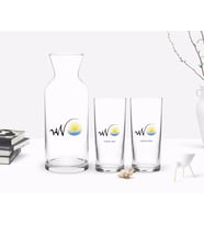 BK Gift Kişiye Özel Renkli Baskılı Van Tasarımlı Turistik İkili Rakı Bardağı ve Karaf Hediye Seti-1 (Beyaz)