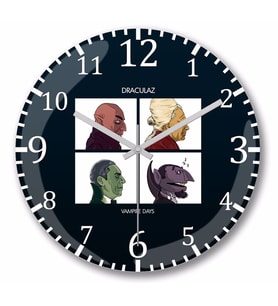 Demon Days Draculaz Vampire Days Duvar Saati Bombeli Gercek Cam