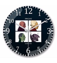 Demon Days Draculaz Vampire Days Duvar Saati Bombeli Gercek Cam