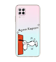 Snoopy Tasarımlı Süper Şeffaf Silikon Telefon Kılıfı Huawei P40 Lite