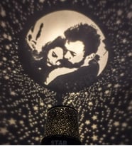 Kişiye Özel Fotoğraflı Gece Lambası Starmaster Star Master (Siyah)
