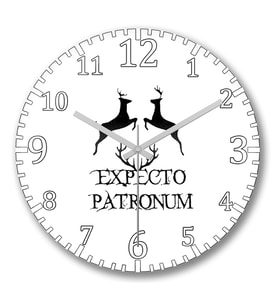 Expecto Patronum1 Duvar Saati Bombeli Gercek Cam