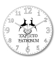 Expecto Patronum1 Duvar Saati Bombeli Gercek Cam