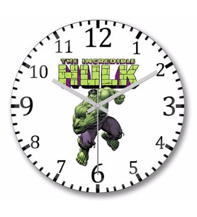 Hulk   Duvar Saati Bombeli   Gercek Cam