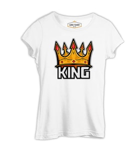 Big Size King Beyaz Kadın Tshirt