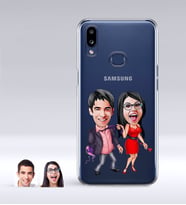 BK Gift Kişiye Özel Sevgililer Karikatürlü Samsung Galaxy A10s İnce Şeffaf Silikon Telefon Kapağı-4 (Beyaz)