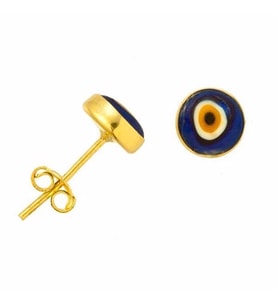 Küpe Nazar Boncuğu 0,80 Gram 14 Ayar Altın