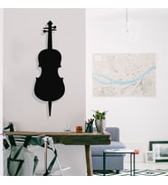 New Jargon - Müzik ve Kontürbass Tasarım Metal Tablosu 65x20cm (Siyah)