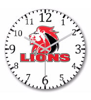Lions Primary Logo Duvar Saati Bombeli Gercek Cam