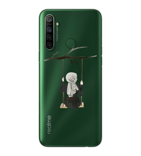 Salıncak Kız Tasarımlı Süper Şeffaf Silikon Telefon Kılıfı Oppo Realmi 5i
