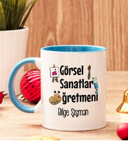 Görsel Sanatlar Öğretmenine Hediye Renkli Kupa Bardak