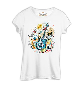 Gitar - Kandinsky Beyaz Kadın Tshirt