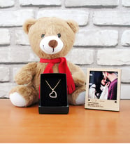 Pelüş Ayıcık  Magnet İnstagram Çerçevesi Kalp kolye