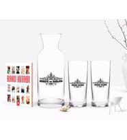 BK Gift Kişiye Özel Renkli Baskılı İsimli İkili Rakı Bardağı Karaf ve Cep Kitabı Hediye Seti-32 (Model 1)