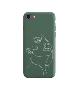 Iphone 7 Çizgi Tasarımlı Koyu Yeşil Lansman Telefon Kılıfı