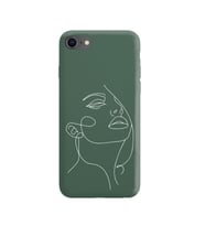 Iphone 7 Çizgi Tasarımlı Koyu Yeşil Lansman Telefon Kılıfı