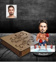 Kişiye Özel Sporcu Karikatürlü Ahşap Biblo Kutulu Bay-4