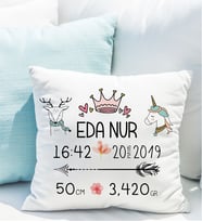 Kişiye Özel Yeni Doğan Kız Bebek Yastığı