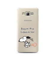 Snoopy Tasarımlı Süper Şeffaf Silikon Telefon Kılıfı Samsung A7 (2015)
