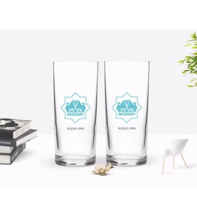 BK Gift Kişiye Özel Renkli Baskılı Aksaray Tasarımlı Turistik İkili Rakı Bardağı Seti-1 (Beyaz)