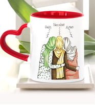 BK Gift Kişiye Özel Türbanlı Kırmızı Kalp Kupa Bardak 42758
