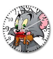 Tom and Jerry Happy Ending Duvar Saati Bombeli Gercek Cam